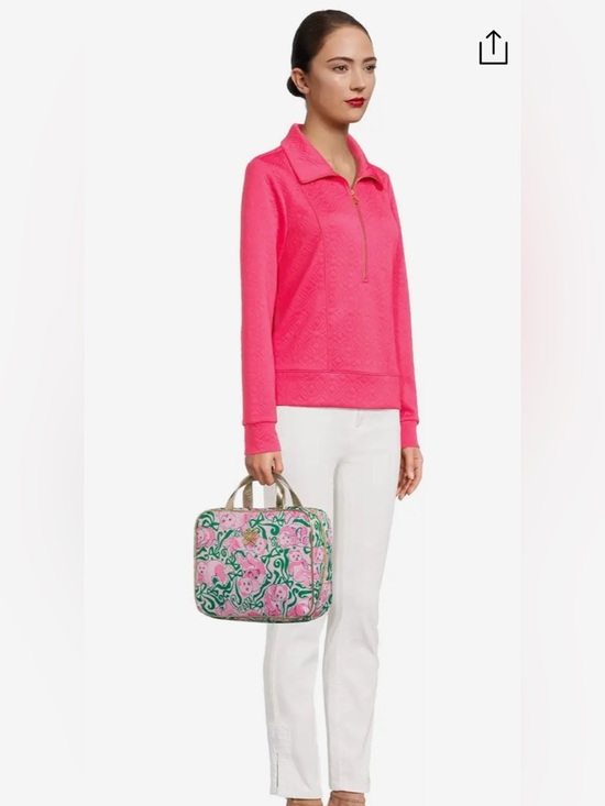 Lilly Pulitzer Handbags - NWT Lilly Pulitzer Constance Cosmetic Case in pink Quartz Panda n Bows msrp $88